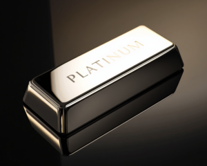 Platinum bar representing Midas Venture Trading Platinum offering